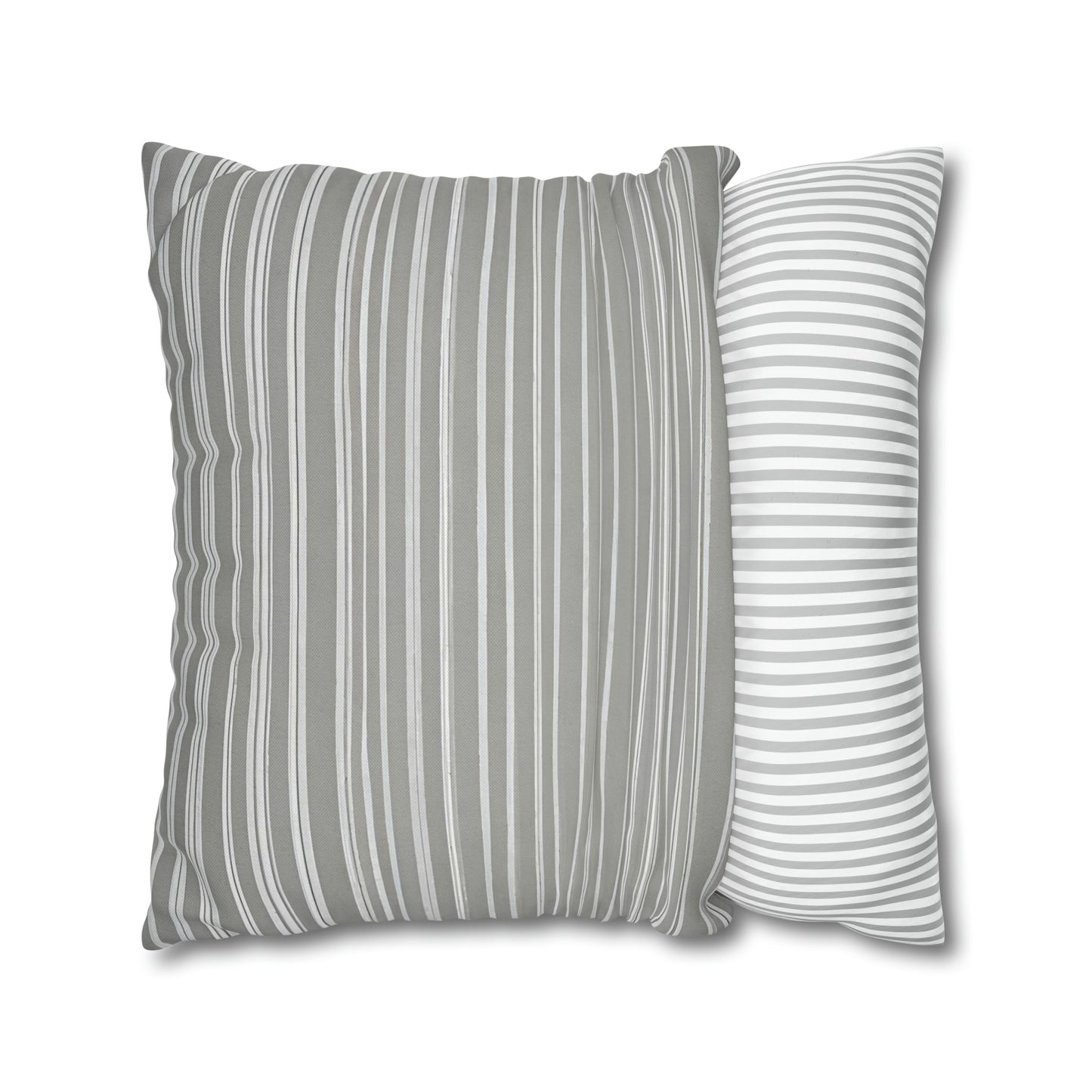 French Provincial Grey and White Stripes