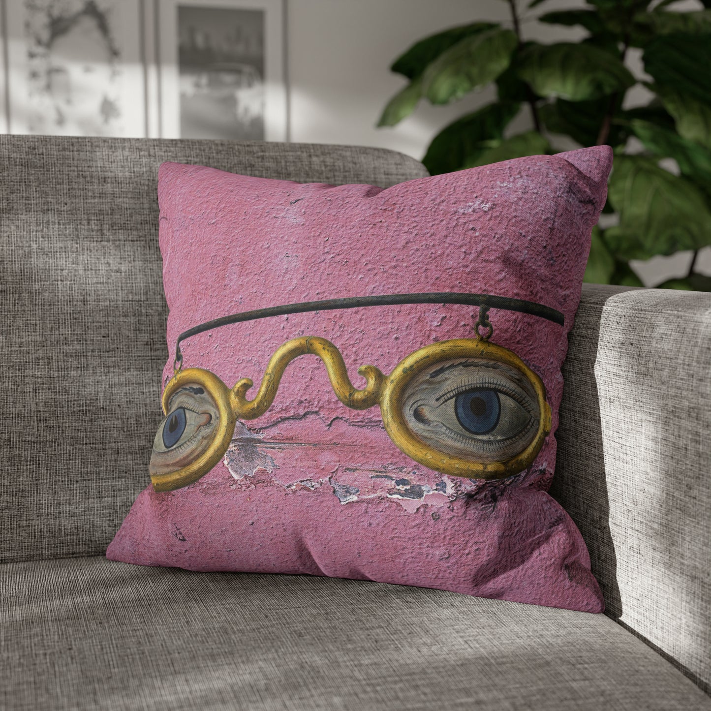 Gold Glasses. Cushion Cover.