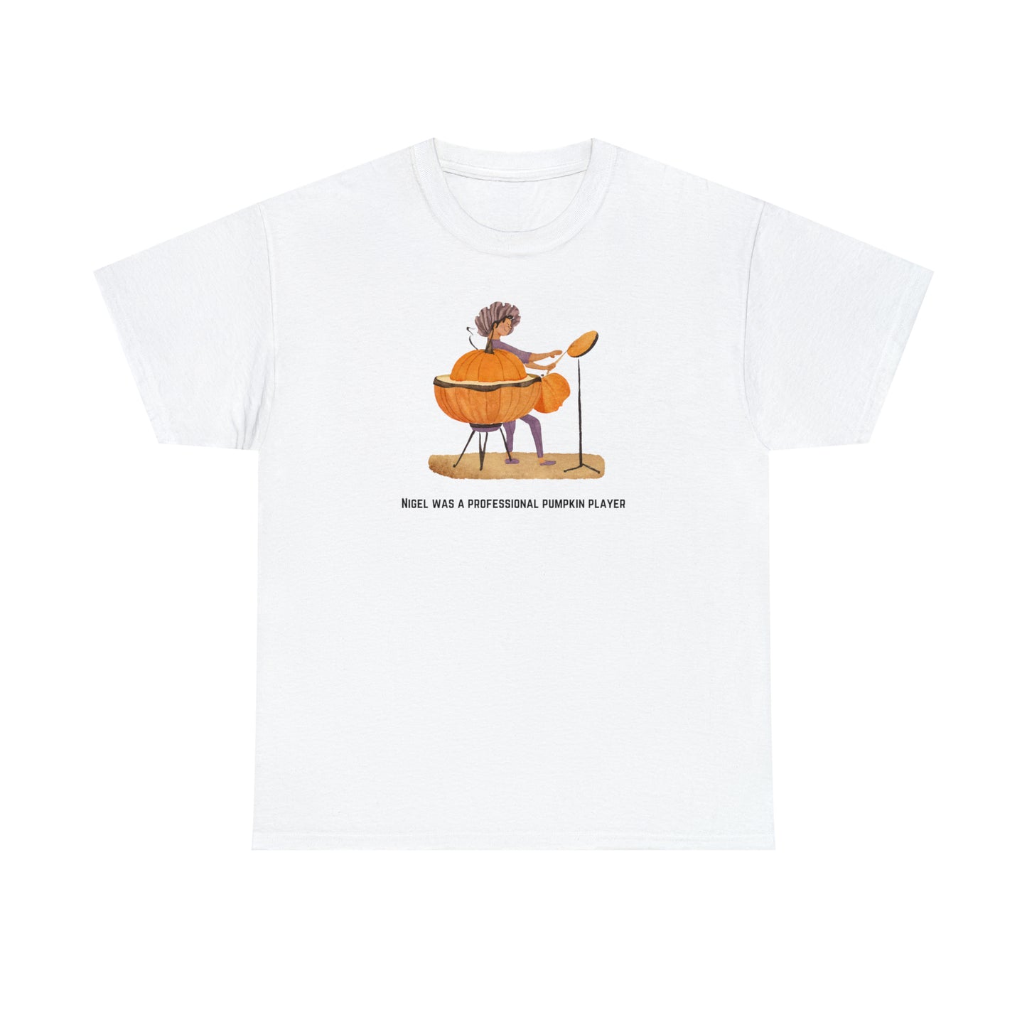 Unisex Heavy Cotton Tee - Nigel Pumpkin Player