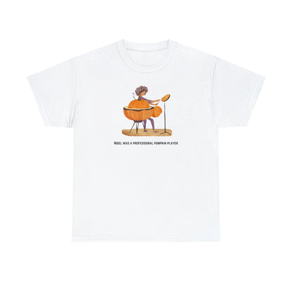 Unisex Heavy Cotton Tee - Nigel Pumpkin Player