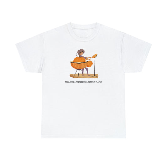 Unisex Heavy Cotton Tee - Nigel Pumpkin Player