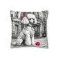 Poodle and Red Ball