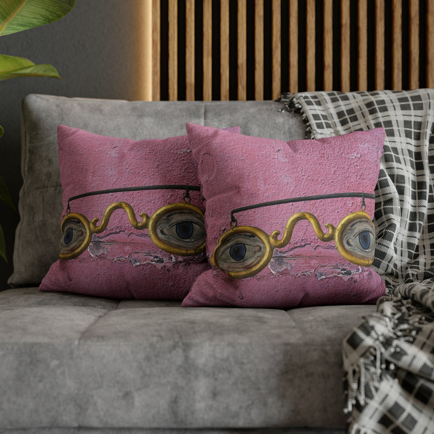 Gold Glasses. Cushion Cover.