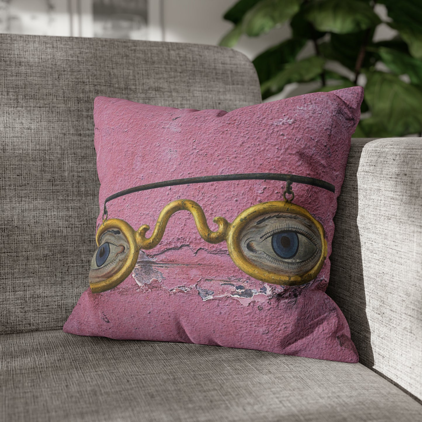 Gold Glasses. Cushion Cover.