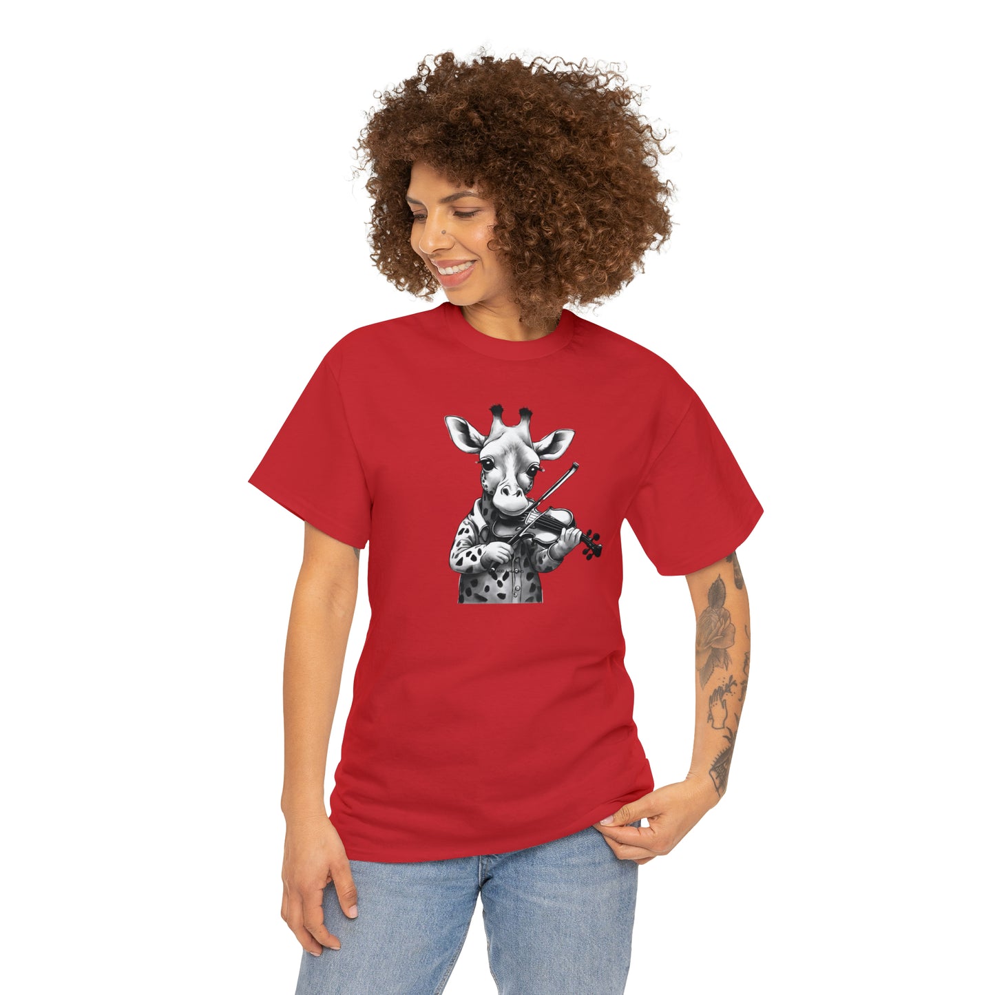 Unisex Heavy Cotton Tee - Giraffe Virtuoso