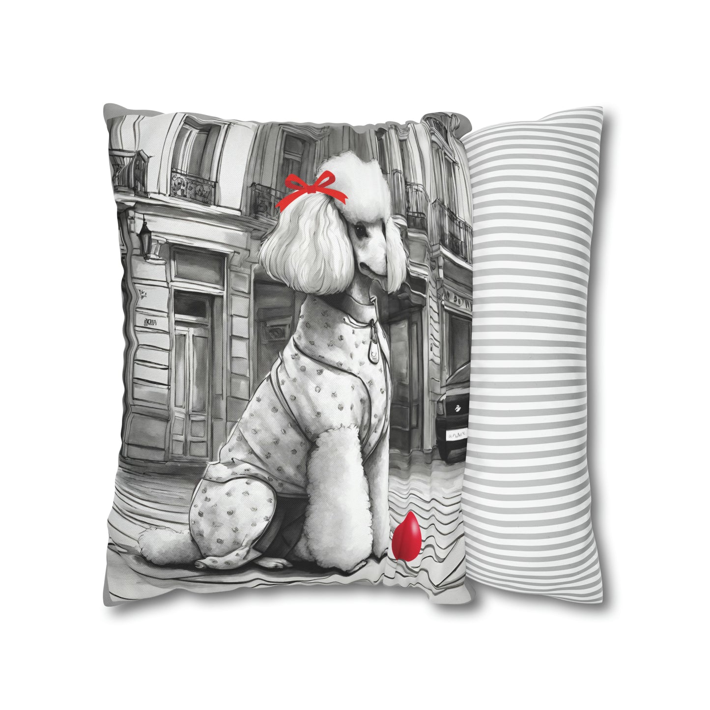 Poodle and Red Ball