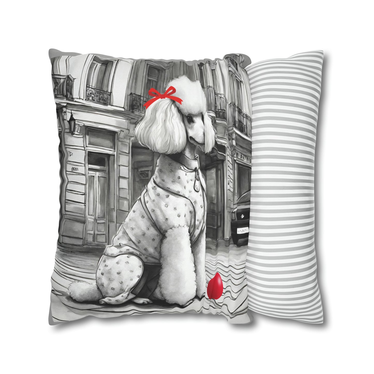 Poodle and Red Ball