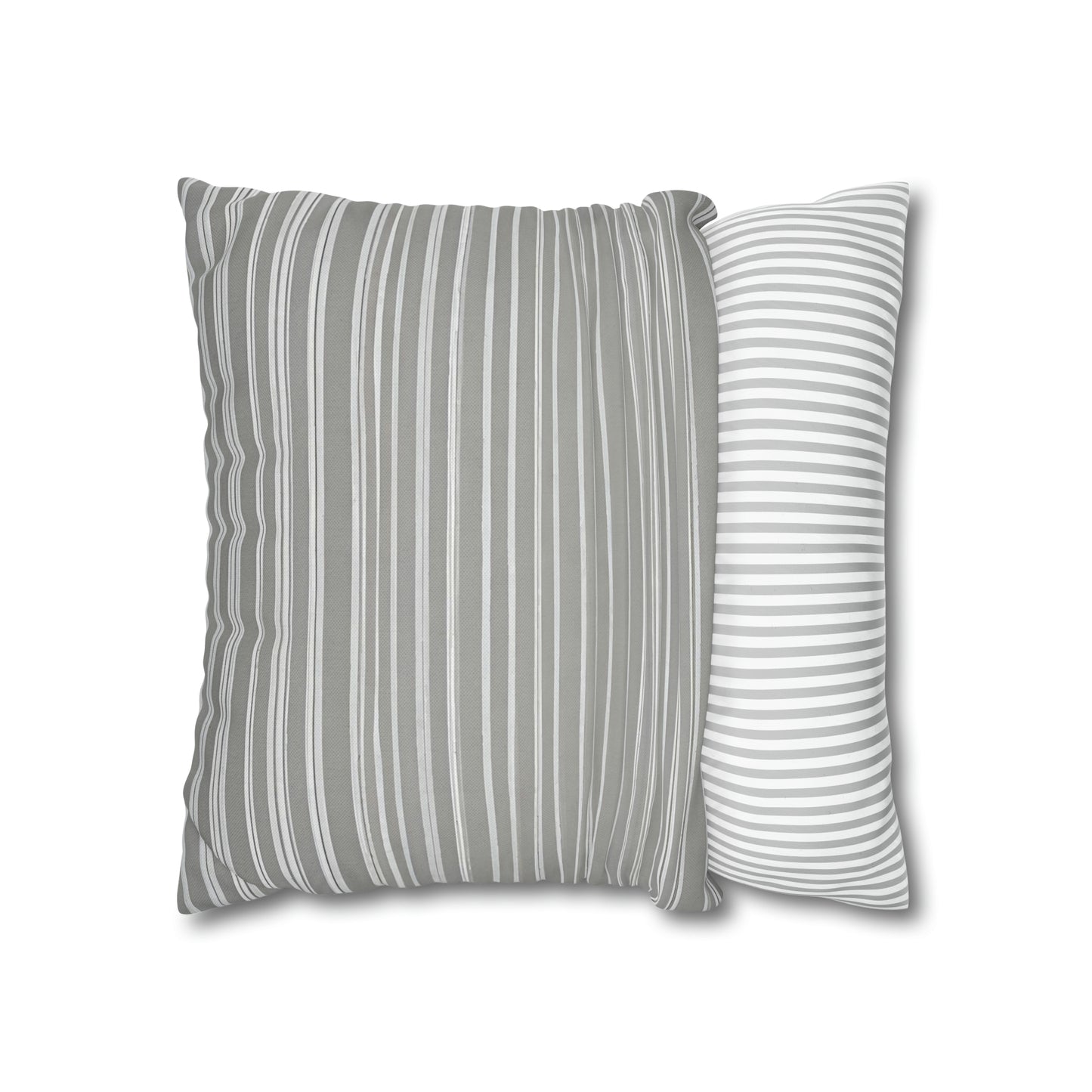 French Provincial Grey and White Stripes