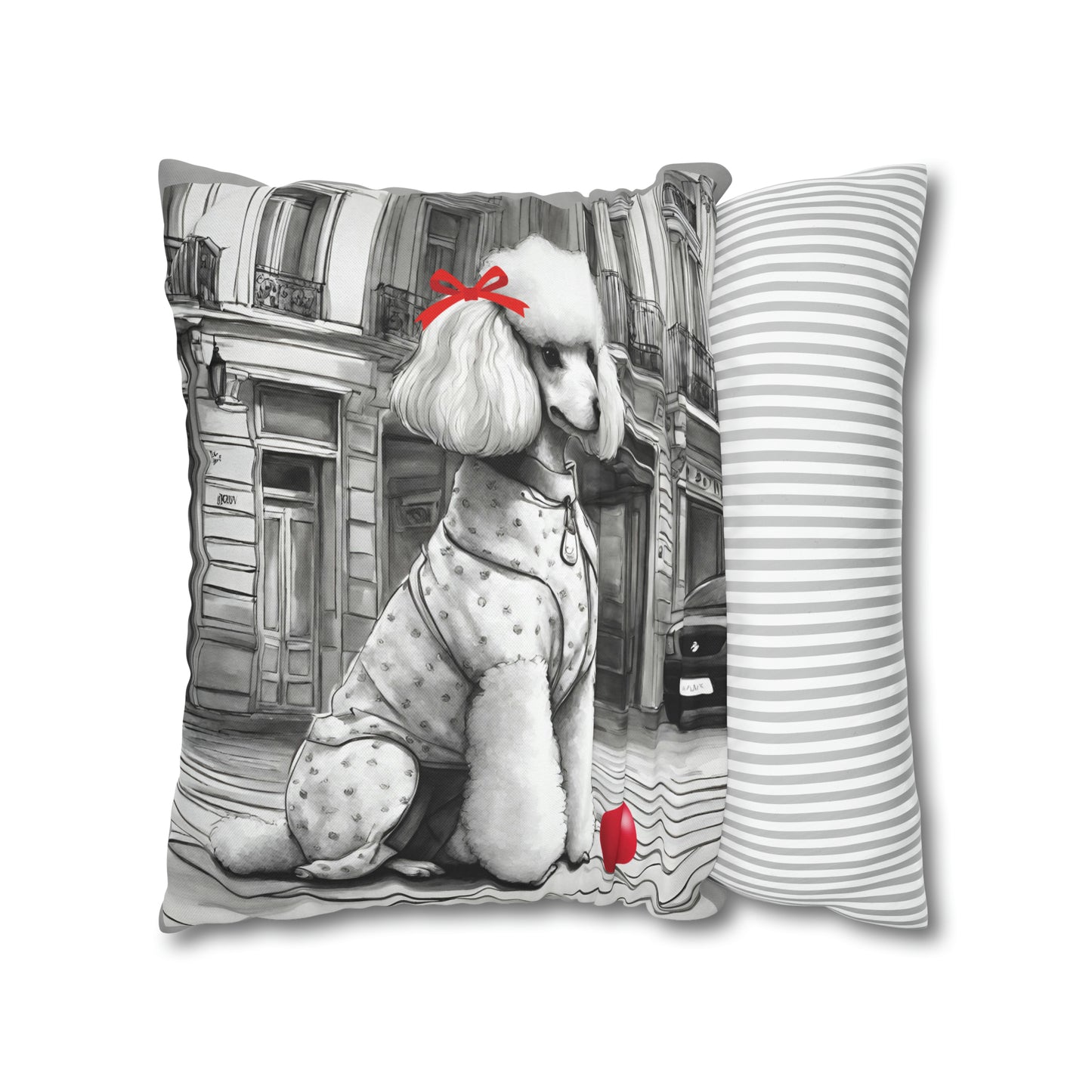 Poodle and Red Ball