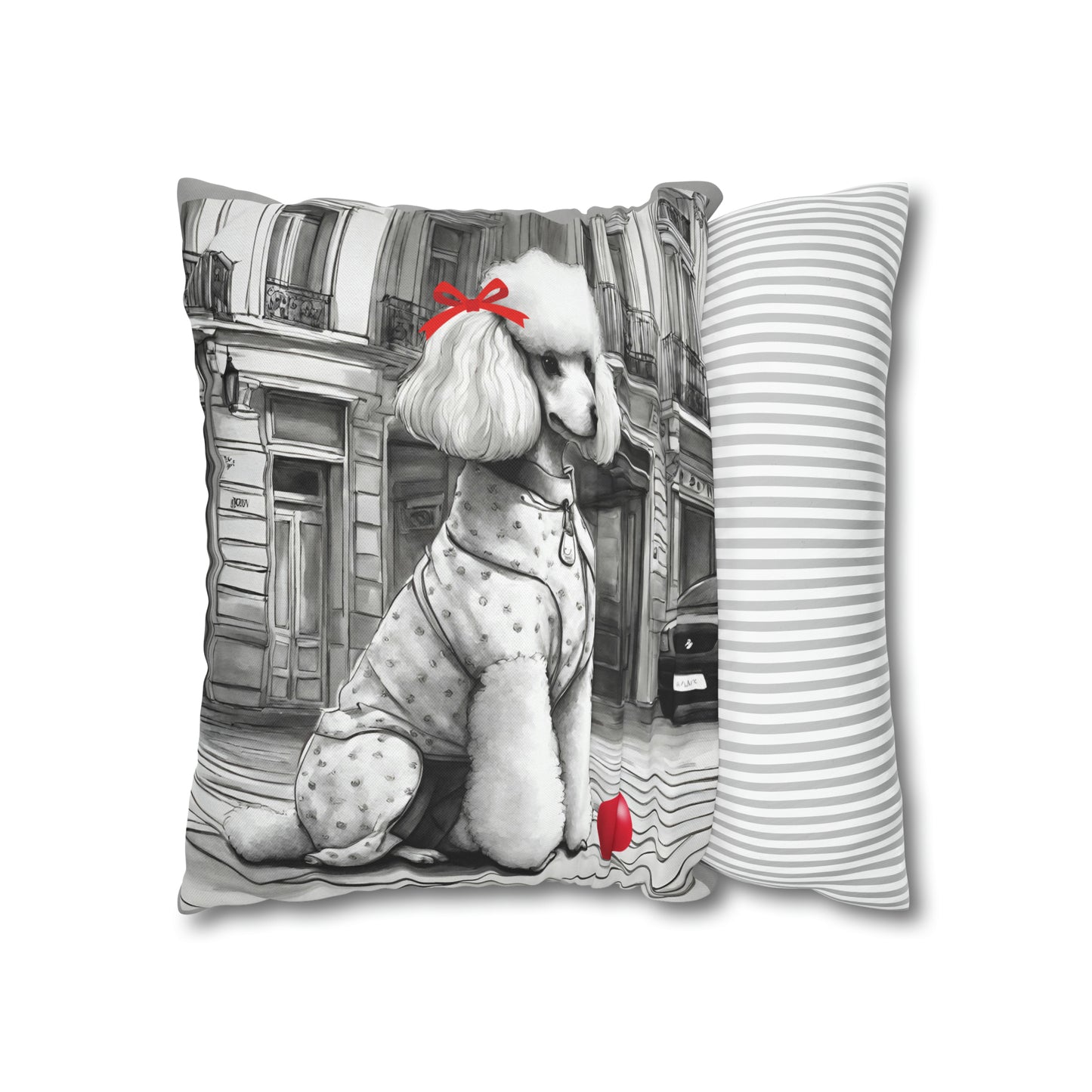 Poodle and Red Ball