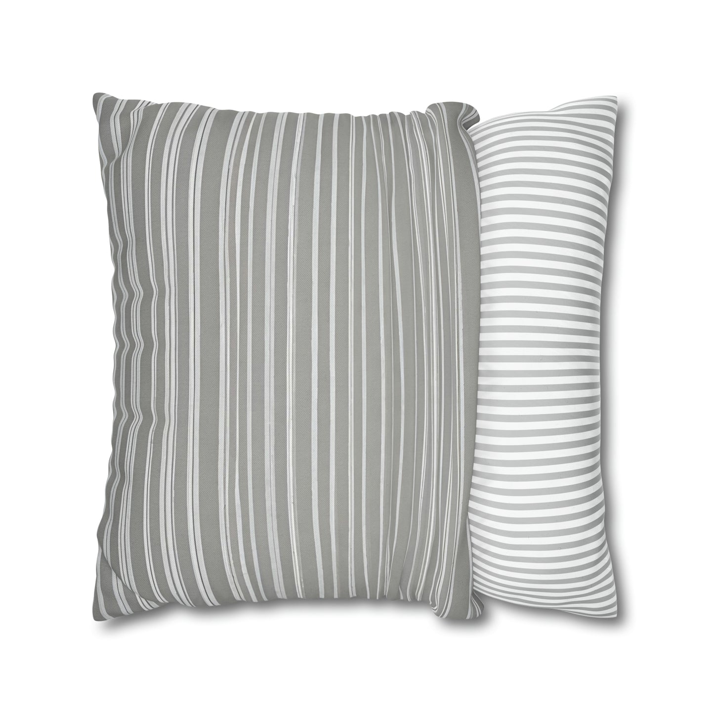 French Provincial Grey and White Stripes