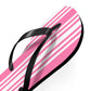 Pink Striped Flip Flops.