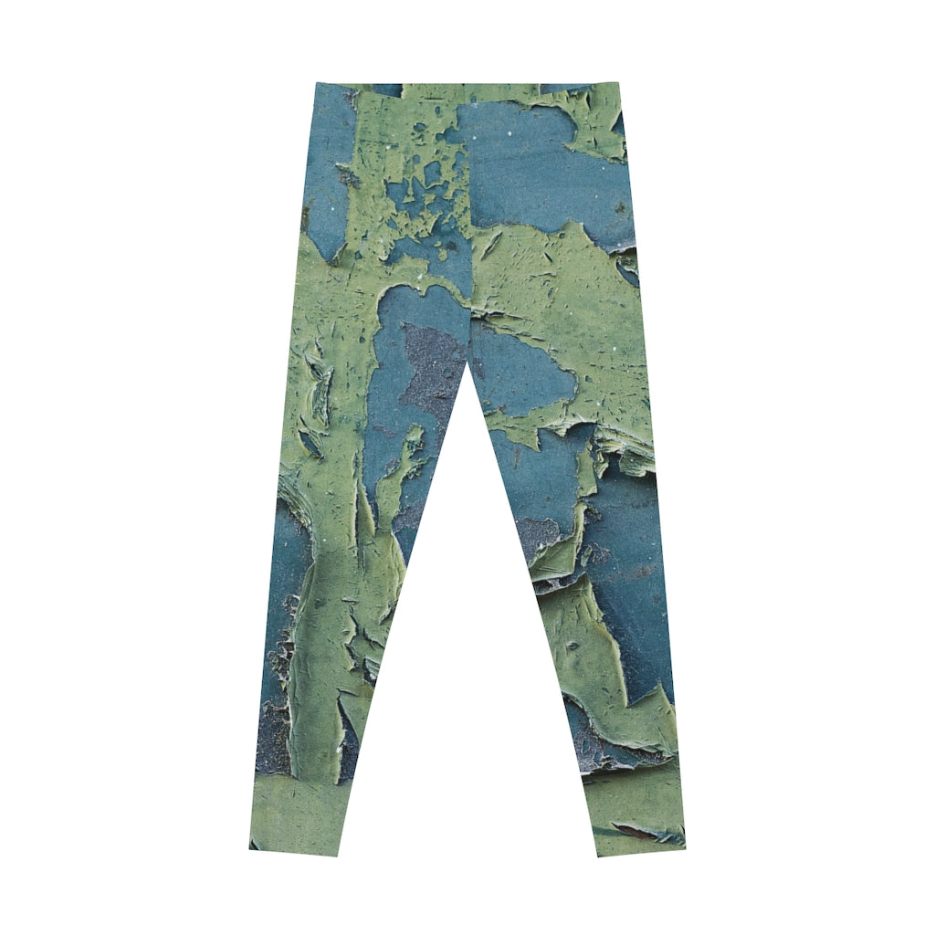 Leggings- Paint Peel in Green.