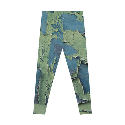 Leggings- Paint Peel in Green.