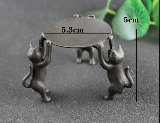 Miniature Brass Cat Incense Burner