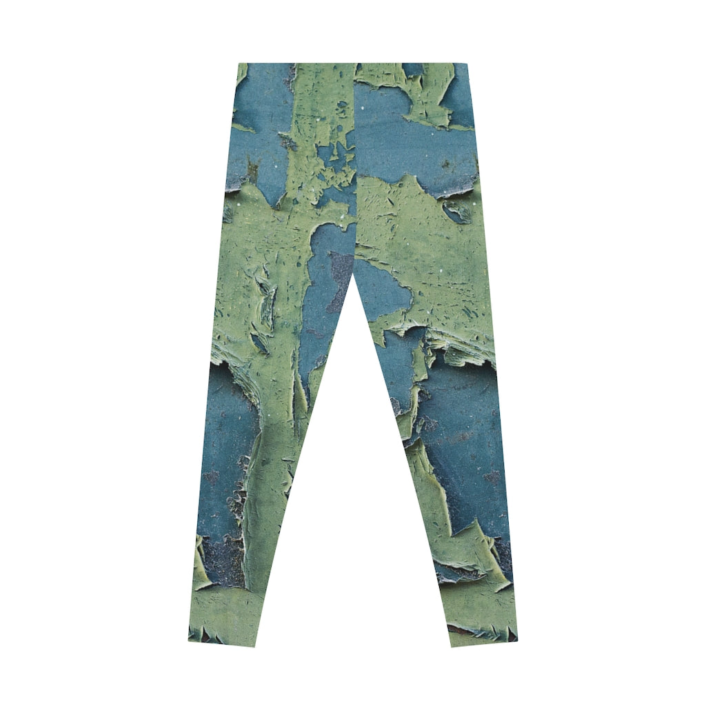 Leggings- Paint Peel in Green.