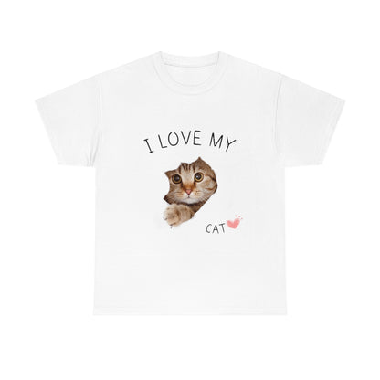 I Love My Cat. Unisex Heavy Cotton Tee