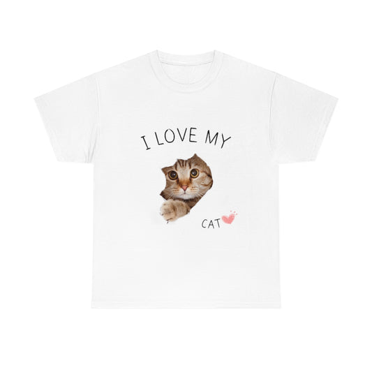 I Love My Cat. Unisex Heavy Cotton Tee