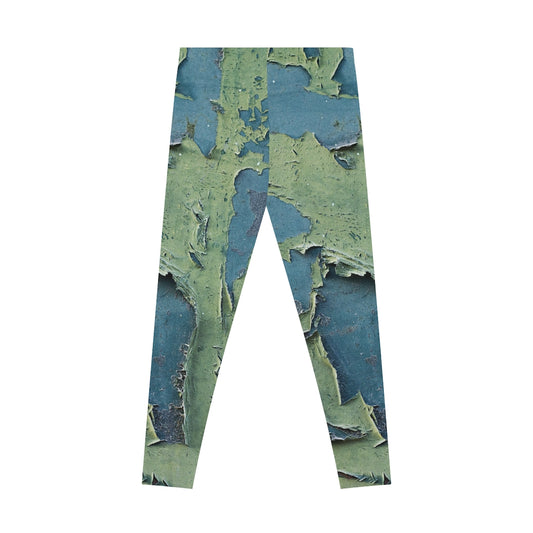 Leggings- Paint Peel in Green.