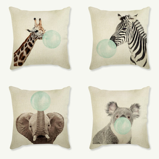 Bubblegum Animals Cushion Cover Series.