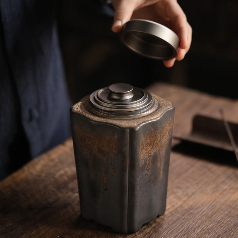 TANGPIN Japanese Styled Ceramic Tea Caddy