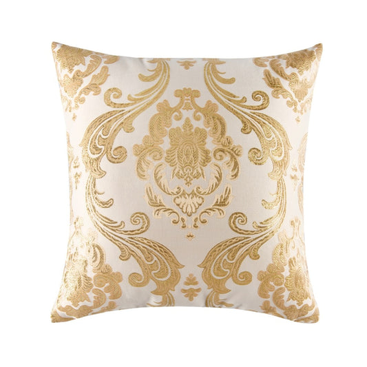 Cream and Gold Jacquard Cushion Covers