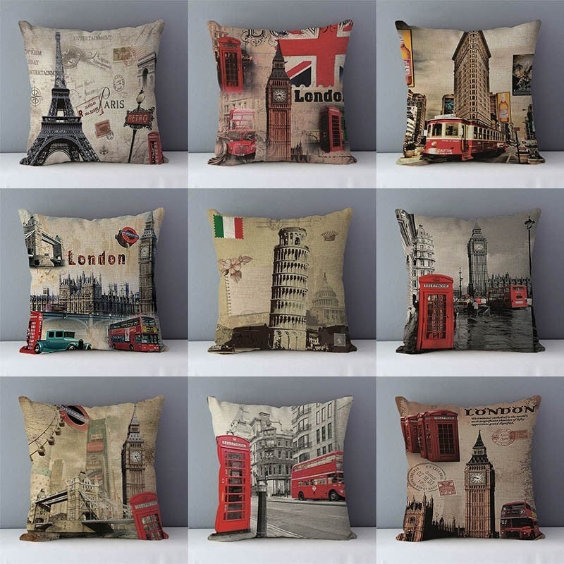 London & Paris. Cushion Covers.