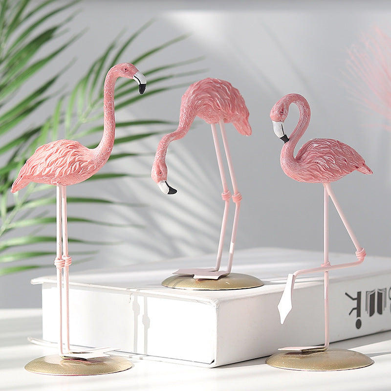 Pink Flamingos Resin Ornaments