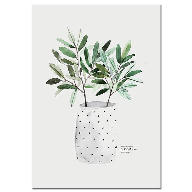 Watercolor Plants Canvas Prints Unframed