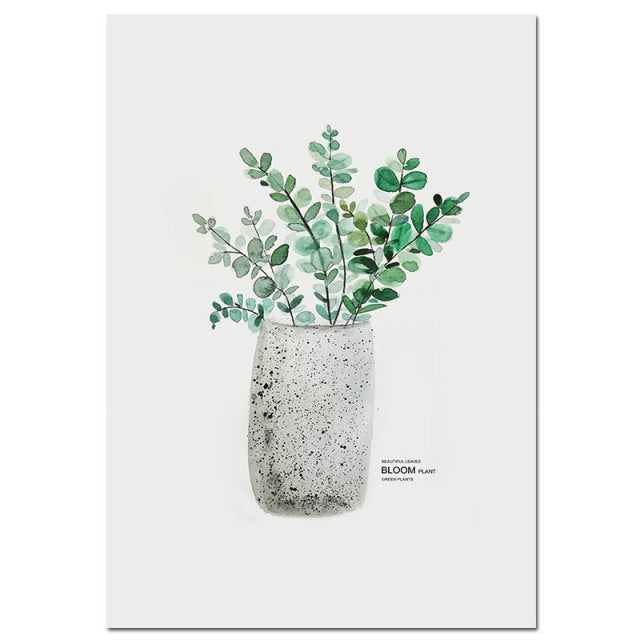 Watercolor Plants Canvas Prints Unframed