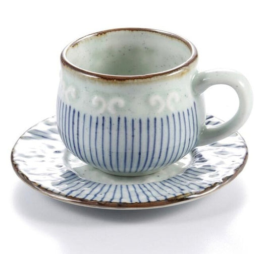 Hand Painted Lattice Tea Cup