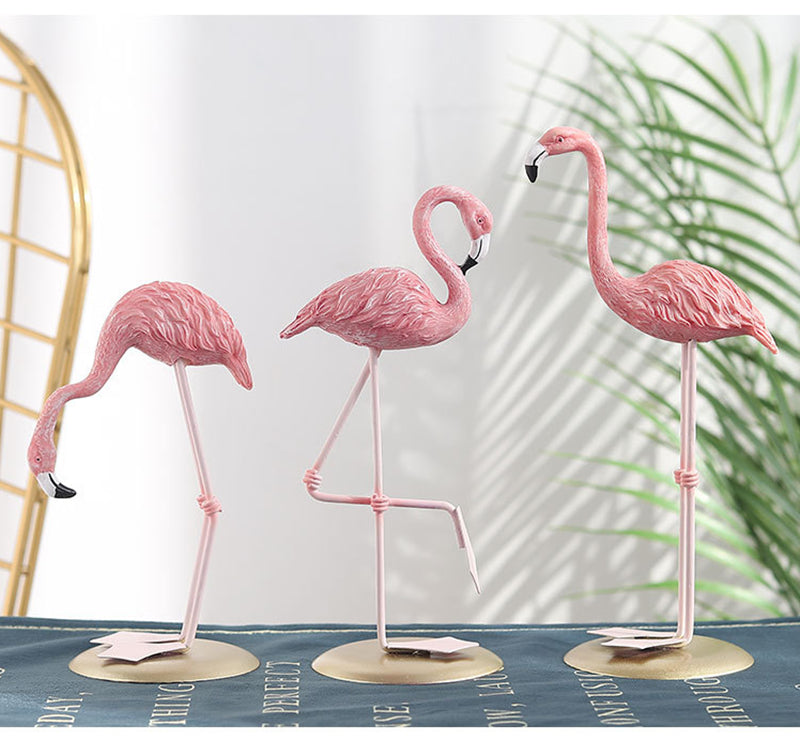 Pink Flamingos Resin Ornaments