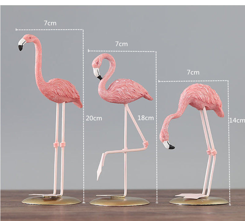 Pink Flamingos Resin Ornaments