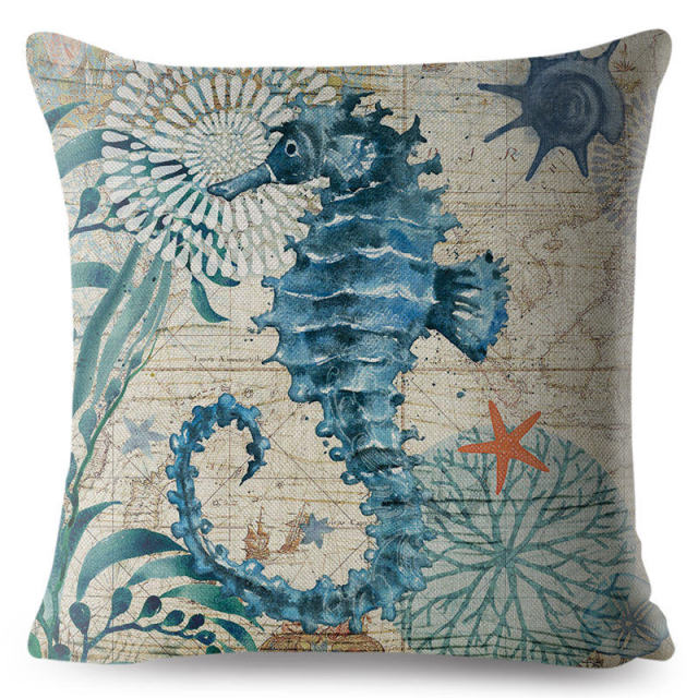 Marine Water Color Cushion Cover