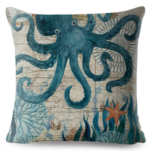 Marine Water Color Cushion Cover