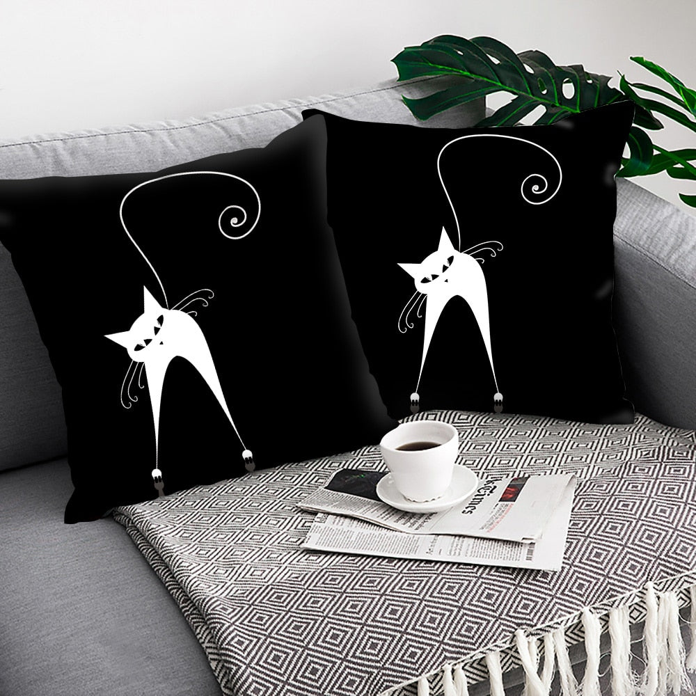 Black and White Cat Designs Cushion CoverSeries.