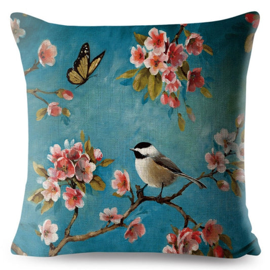 Vintage Flower Bird Cushion Cover Series.