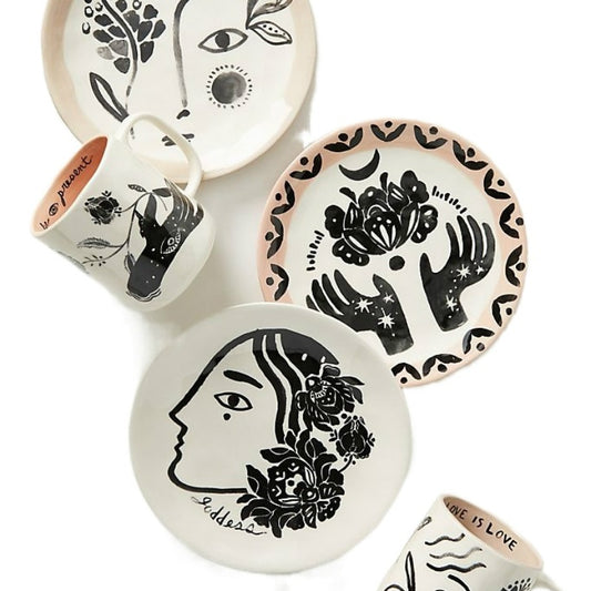 Hand-Painted Ceramic Dinner Plates