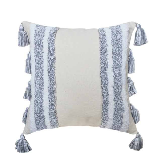 Boho Moroccan Muted Grey & Blue Cushion Covers.