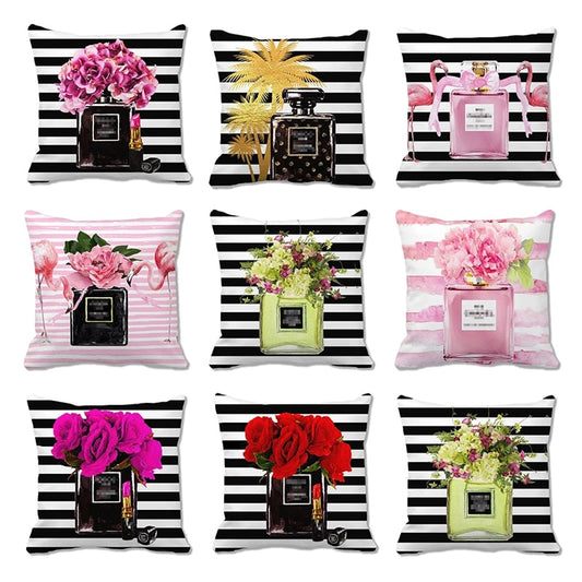 Perfume Bottle Cushion Covers.
