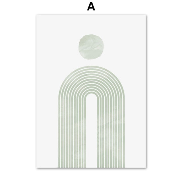 Green Geometric Art. Canvas Print. Unframed.