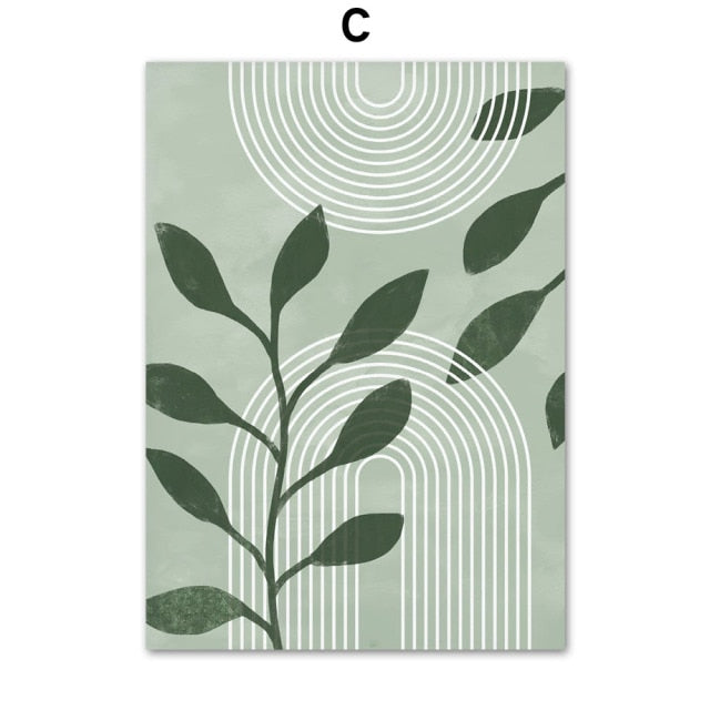Green Geometric Art. Canvas Print. Unframed.