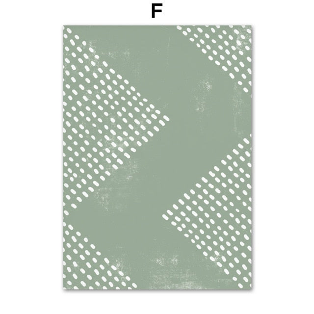 Green Geometric Art. Canvas Print. Unframed.