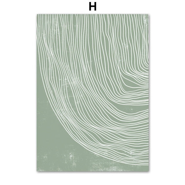 Green Geometric Art. Canvas Print. Unframed.