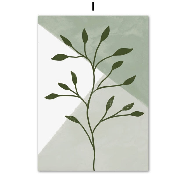 Green Geometric Art. Canvas Print. Unframed.