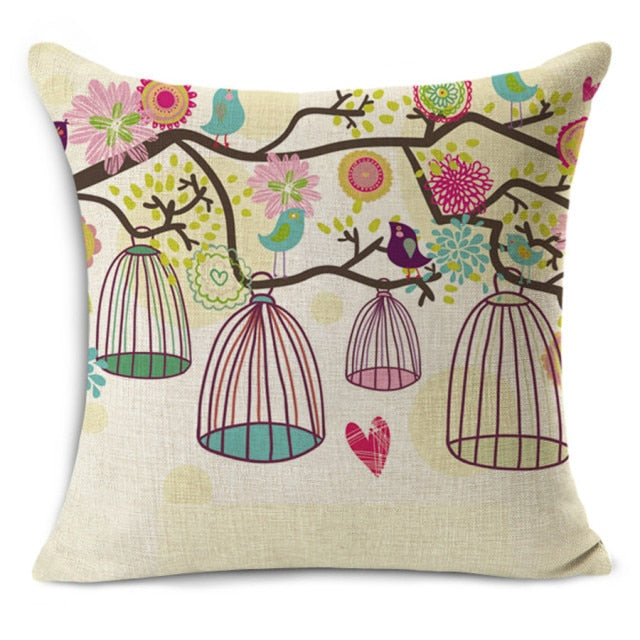 Birds and Hearts Cushion Covers.