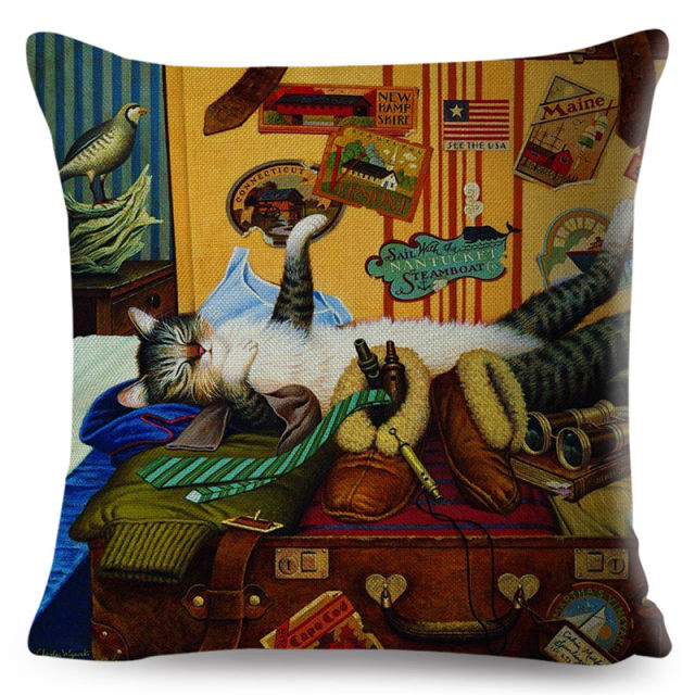 The Curious Cat Cushion Cover Series.
