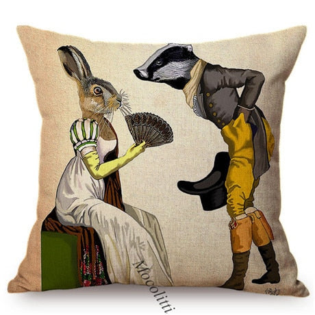 Quirky Animal Portraits Cushion Cover Series.
