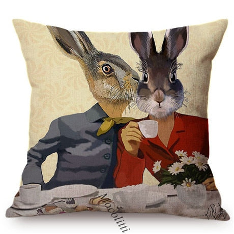 Quirky Animal Portraits Cushion Cover Series.