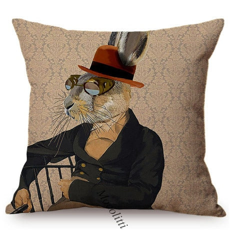 Quirky Animal Portraits Cushion Cover Series.